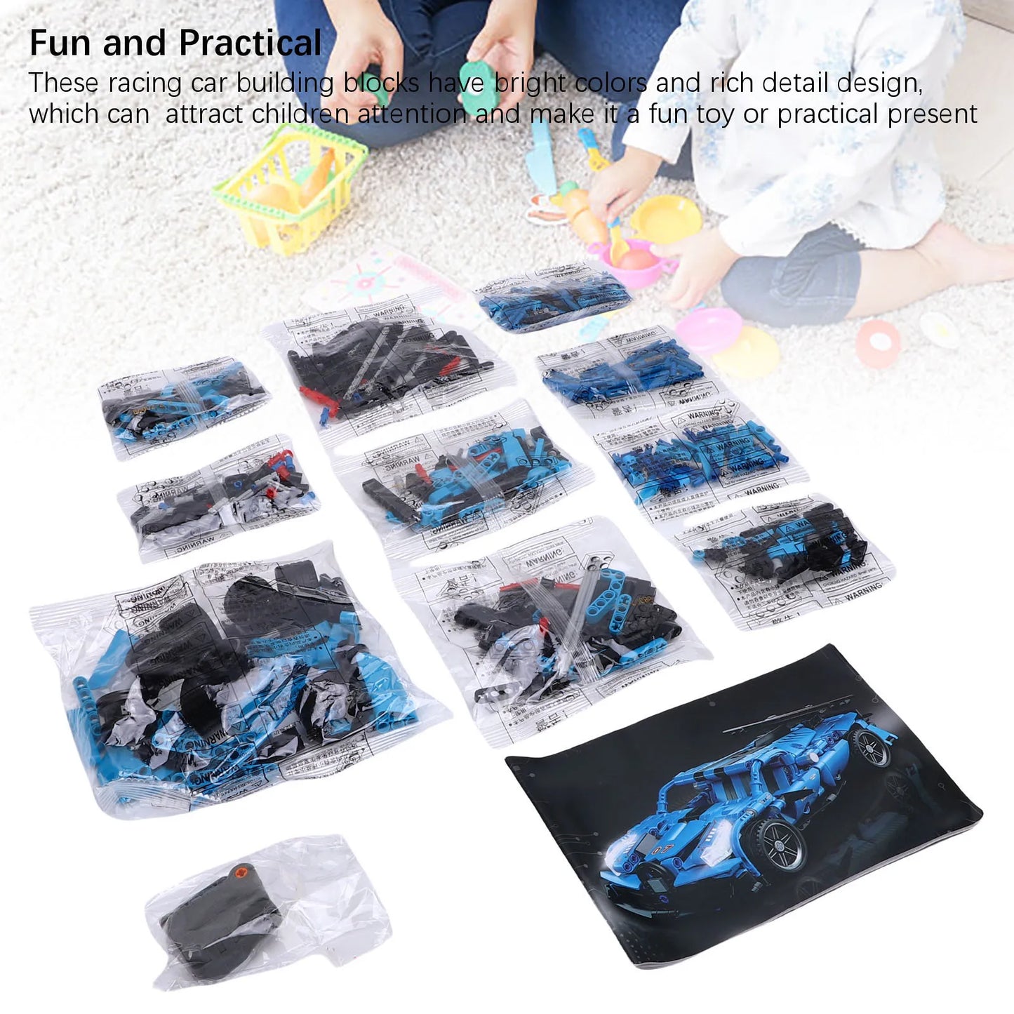 WLtoys Pull Back Car Building Block Kit for Kids Racing