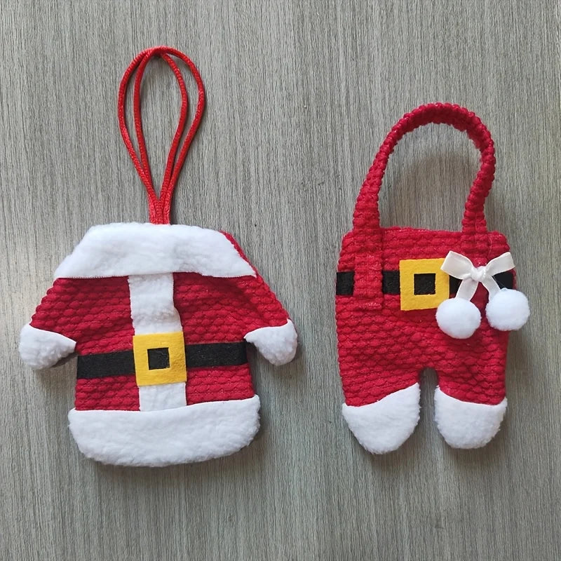Christmas Santa Cutlery Storage Bags Decorative Tableware Holders