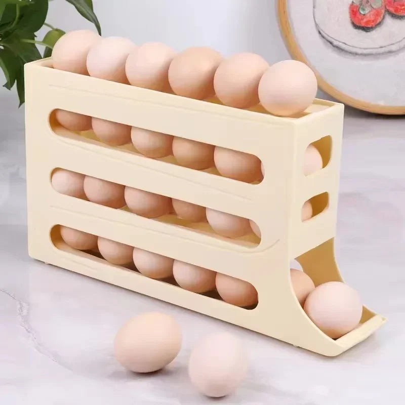 AEHOME Automatic Egg Roller 4 Layer Refrigerator Egg Storage Box
