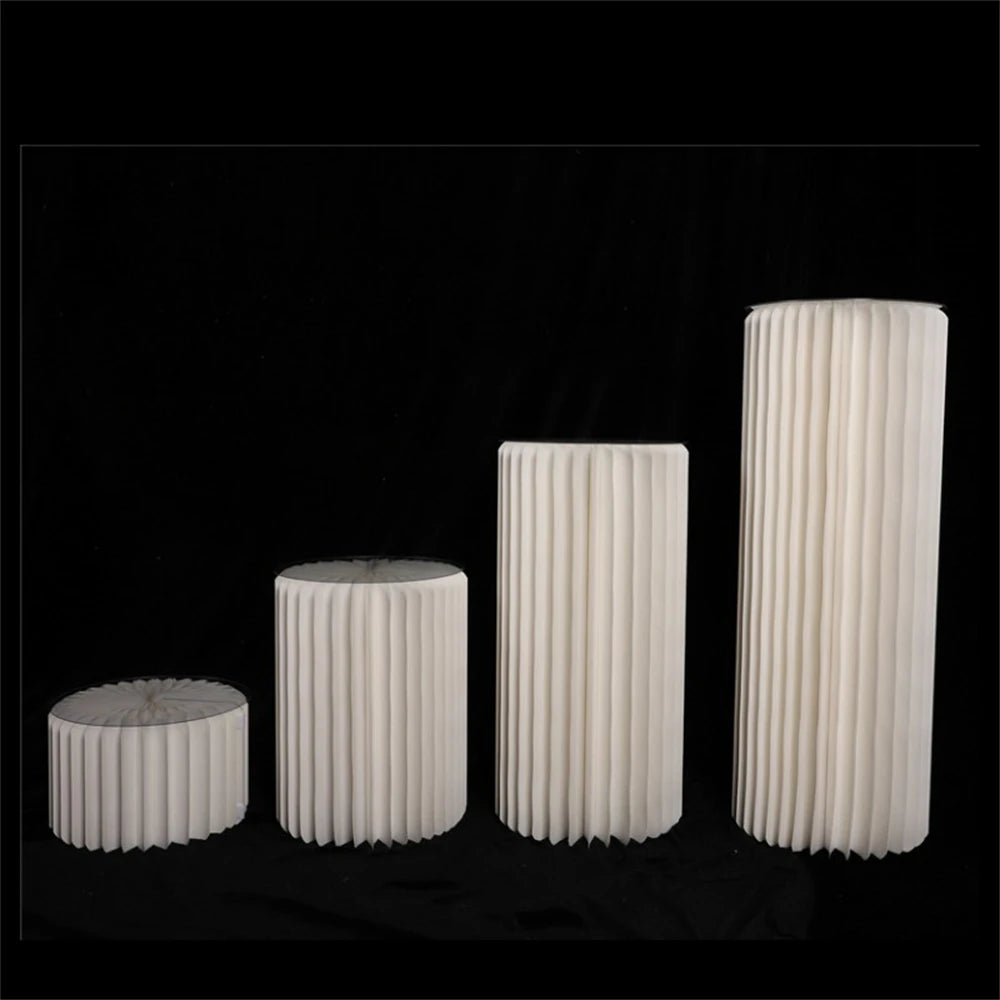 Cylindrical Paper Folding Wedding Flower Ornament Origami Decor For Shop Window
