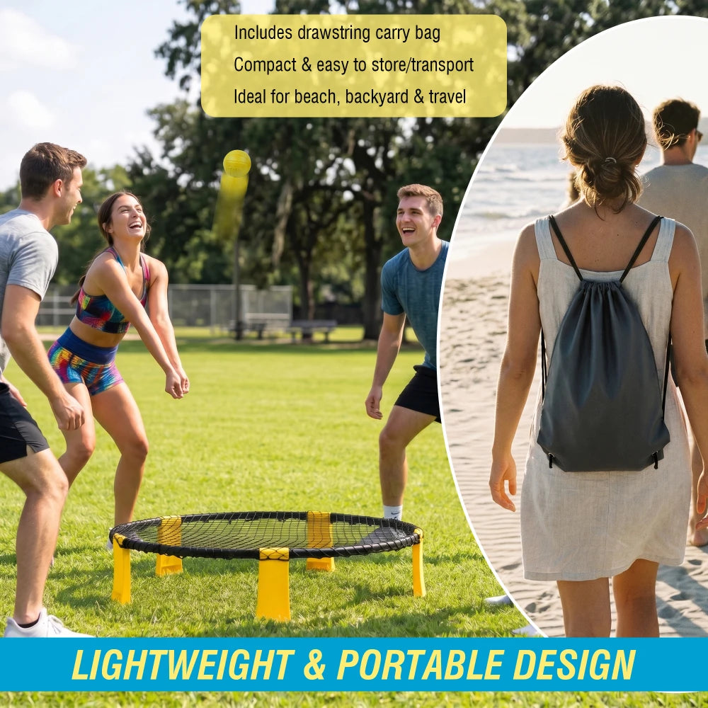 Outdoor Roundnet Game Set With Net And Portable Carry Bag