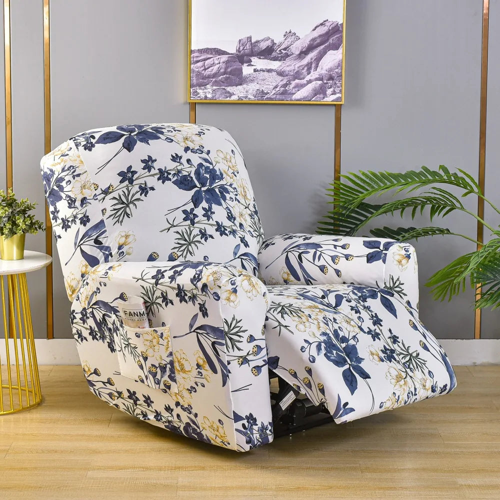 All-Inclusive Recliner Slipcover With Pockets 4-Piece