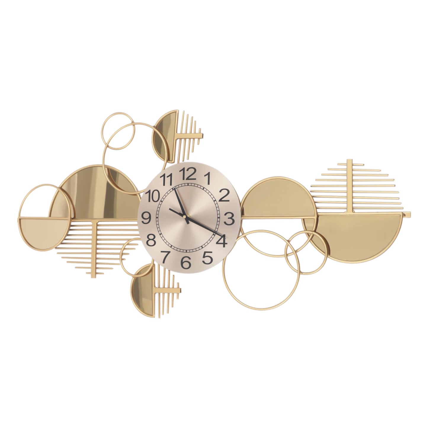 Creative Modern Metal Wall Clock Battery Operated Silent Minimalist