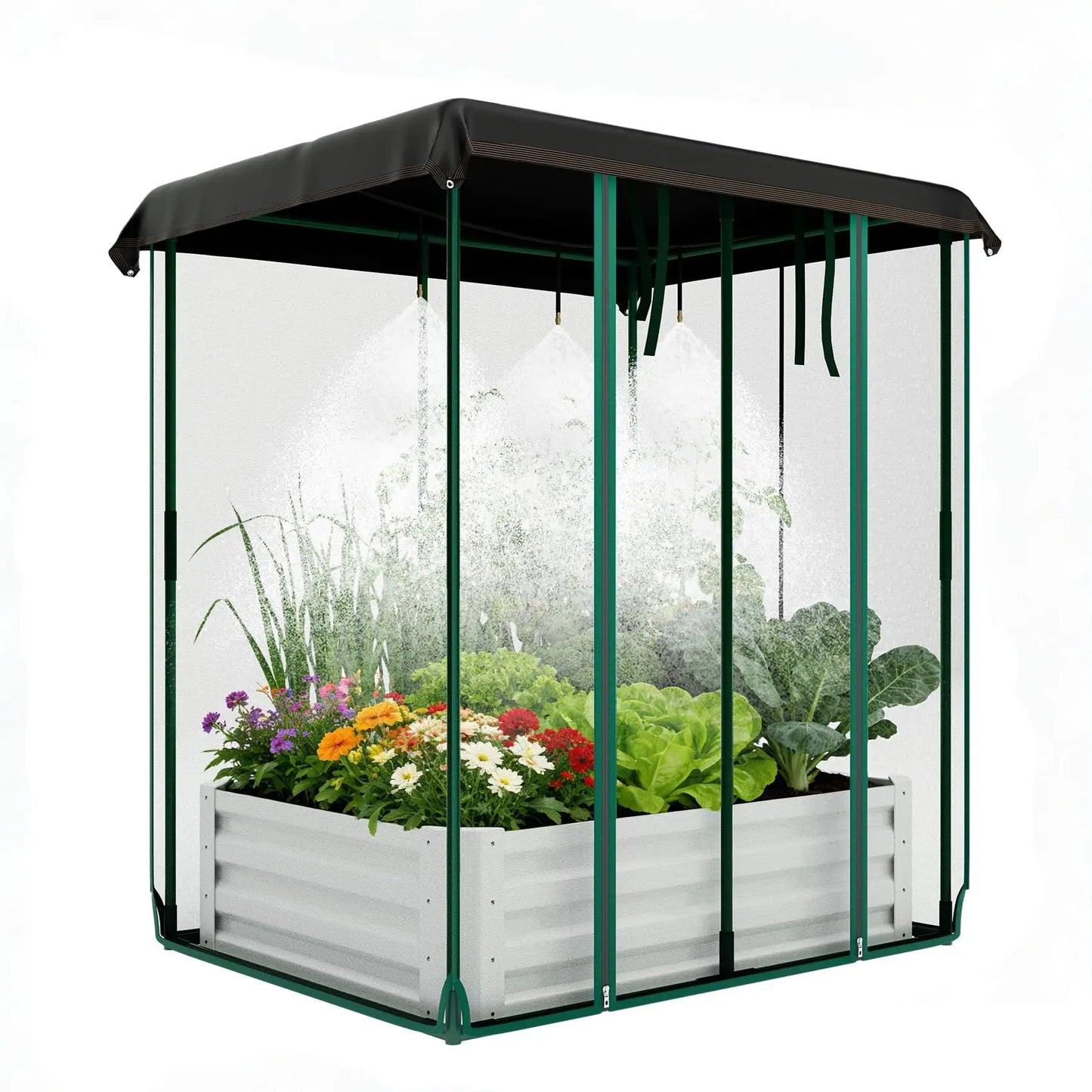 HiMISS 3 In 1 Raised Garden Bed With Drip Irrigation
