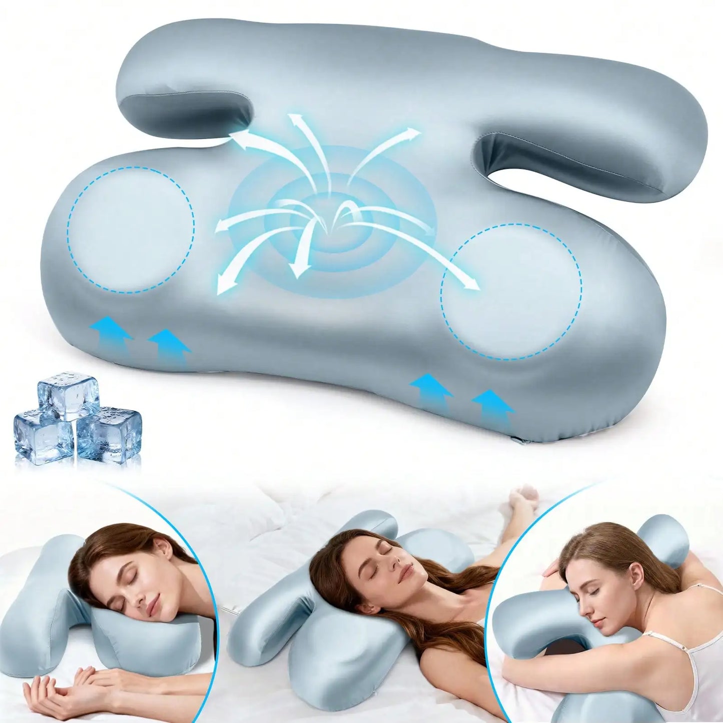 Memory Pillow For Side And Stomach Sleepers With Anti Wrinkle