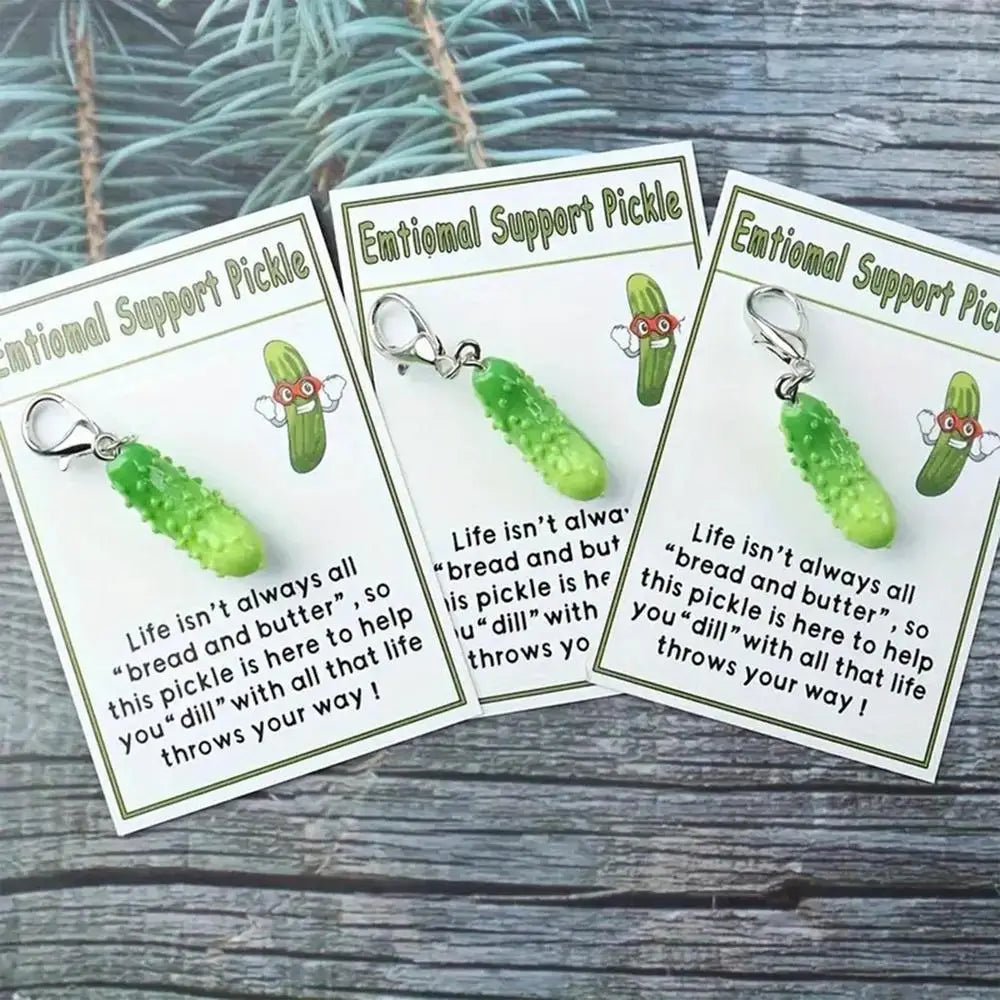 Cucumber Shaped Food Keychain Cute Vegetable Pendant