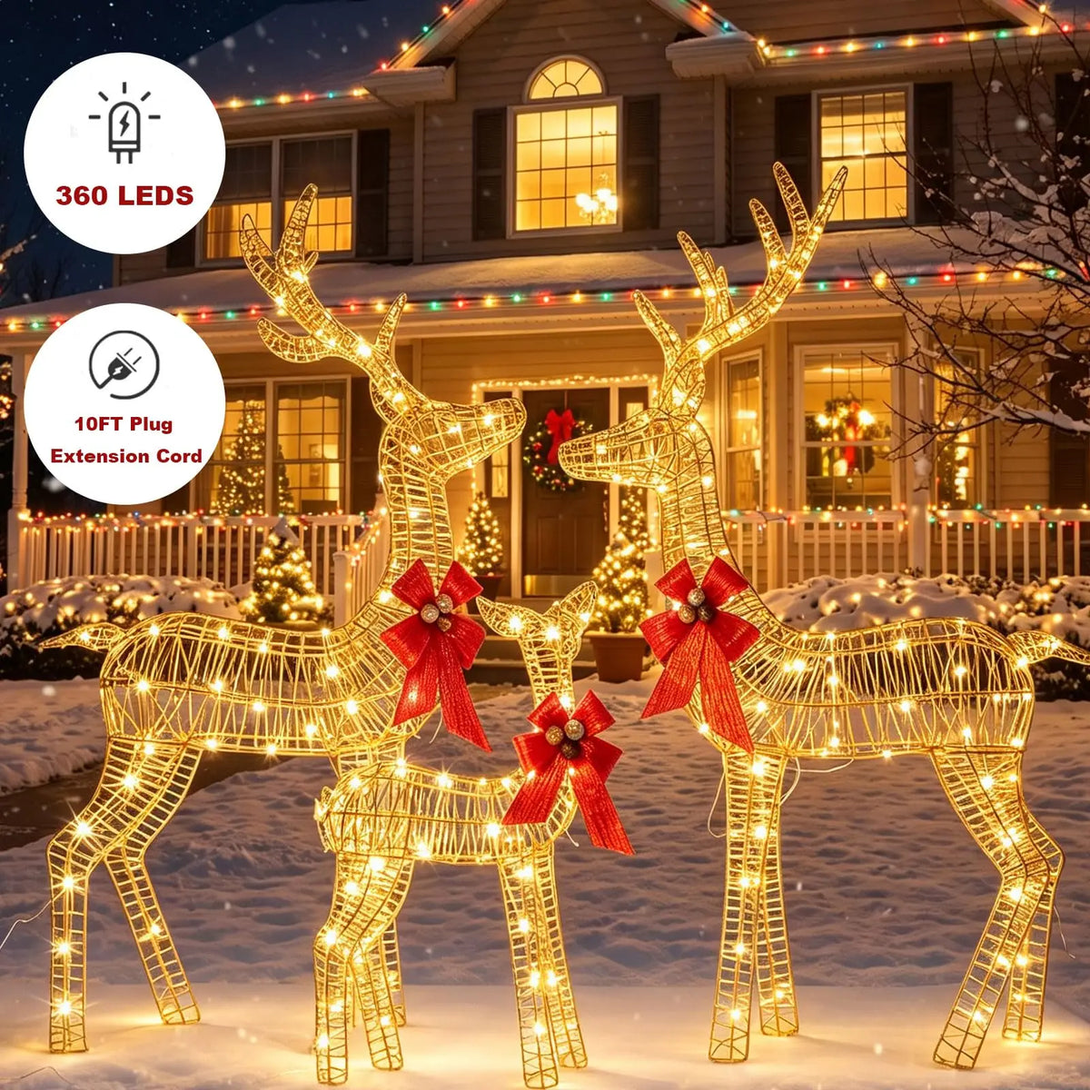 HiMISS Lighted Christmas Reindeer Decoration