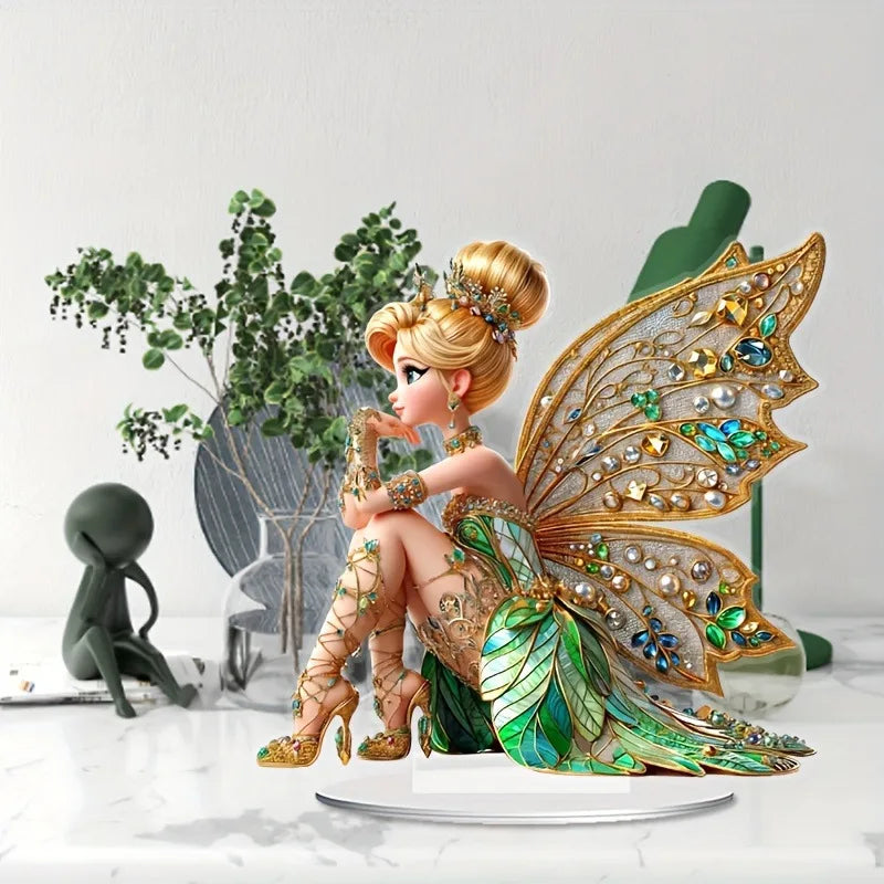 Flower Fairy Elf Acrylic Ornament For Bedroom Living Room Decor