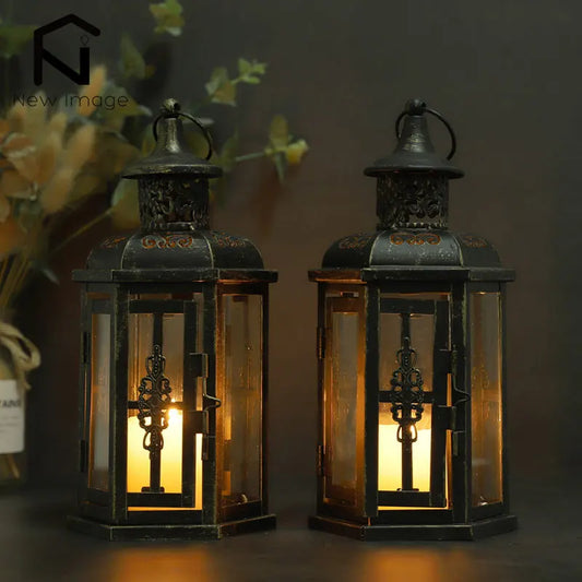 NEWIMAGE Nordic Candle Holder Lantern Iron Hanging Decor for Weddings