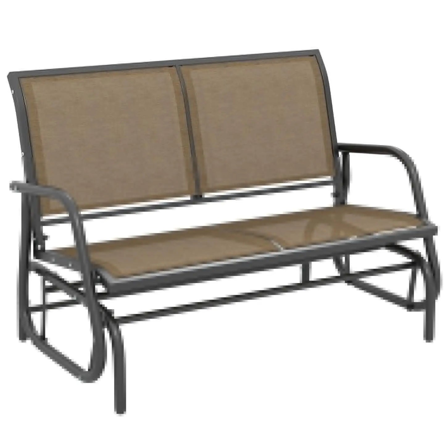 2 Person Outdoor Glider Bench With Powder Coated Steel Frame For Patio