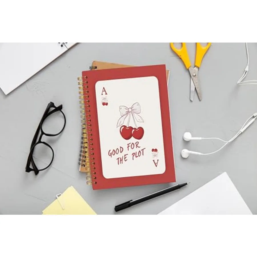 Coquette Bow Cherry Notebook Journal For Note Taking And Work