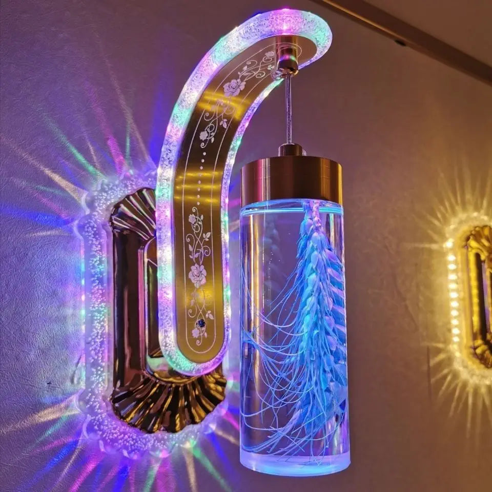 Trendy Acrylic Wall Lamp Floral Design Sconce For Home Decor