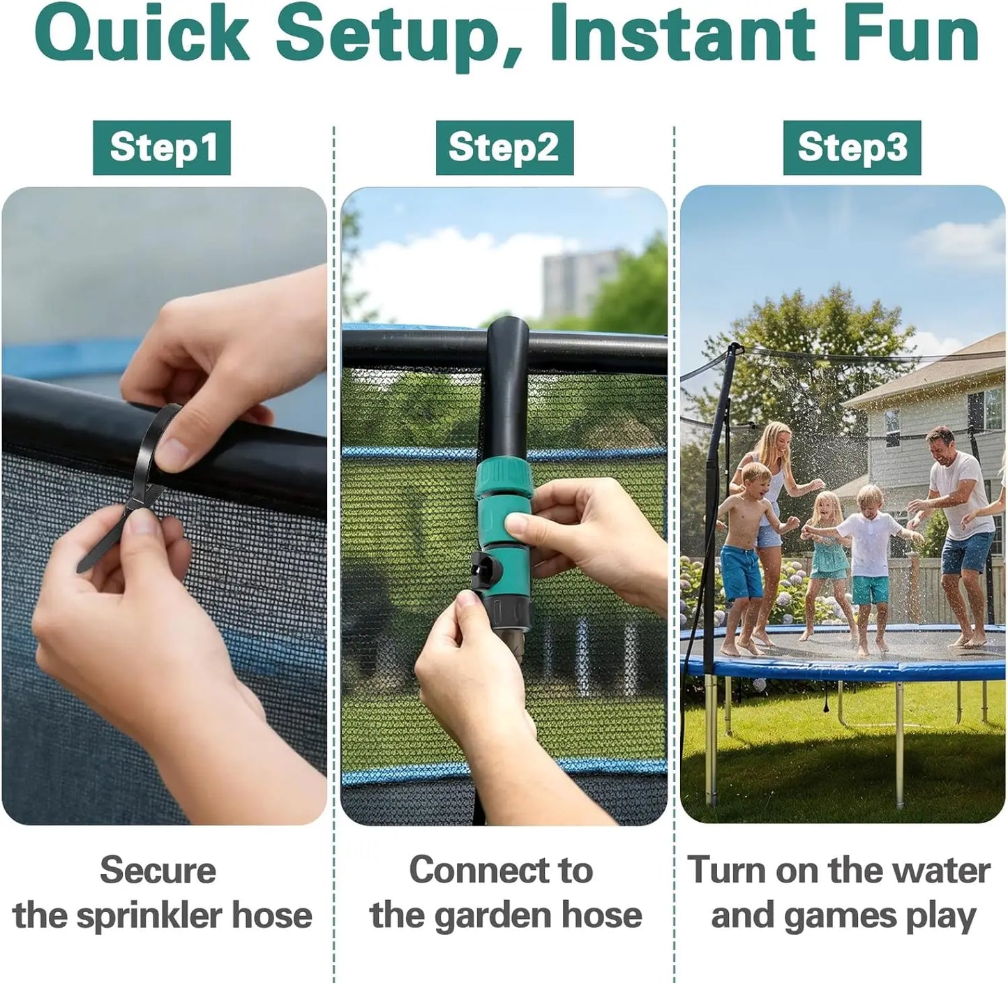 Trampoline Sprinkler For Kids Outdoor Water Toy Backyard Fun