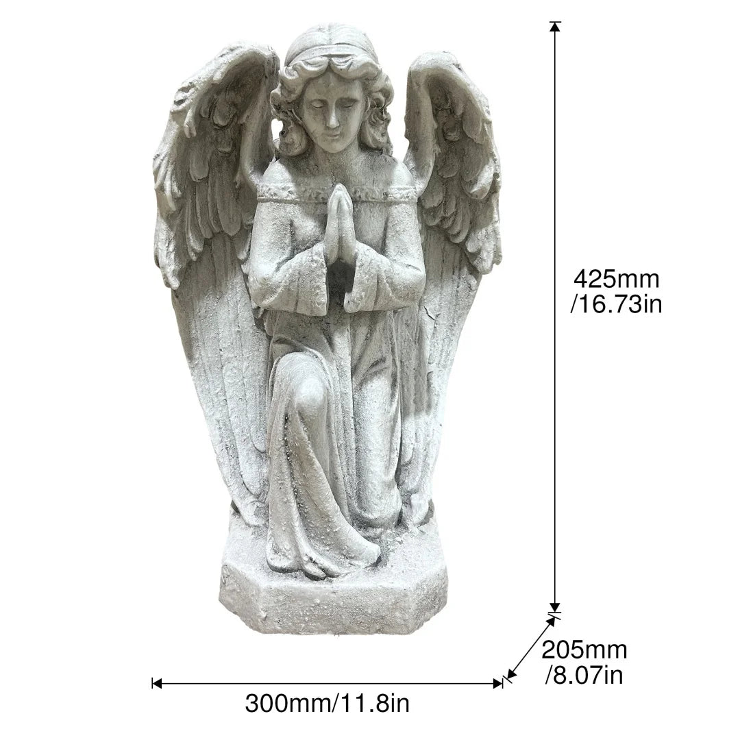 Weatherproof Magnesium Oxide Praying Angel Statue Outdoor Garden Decor