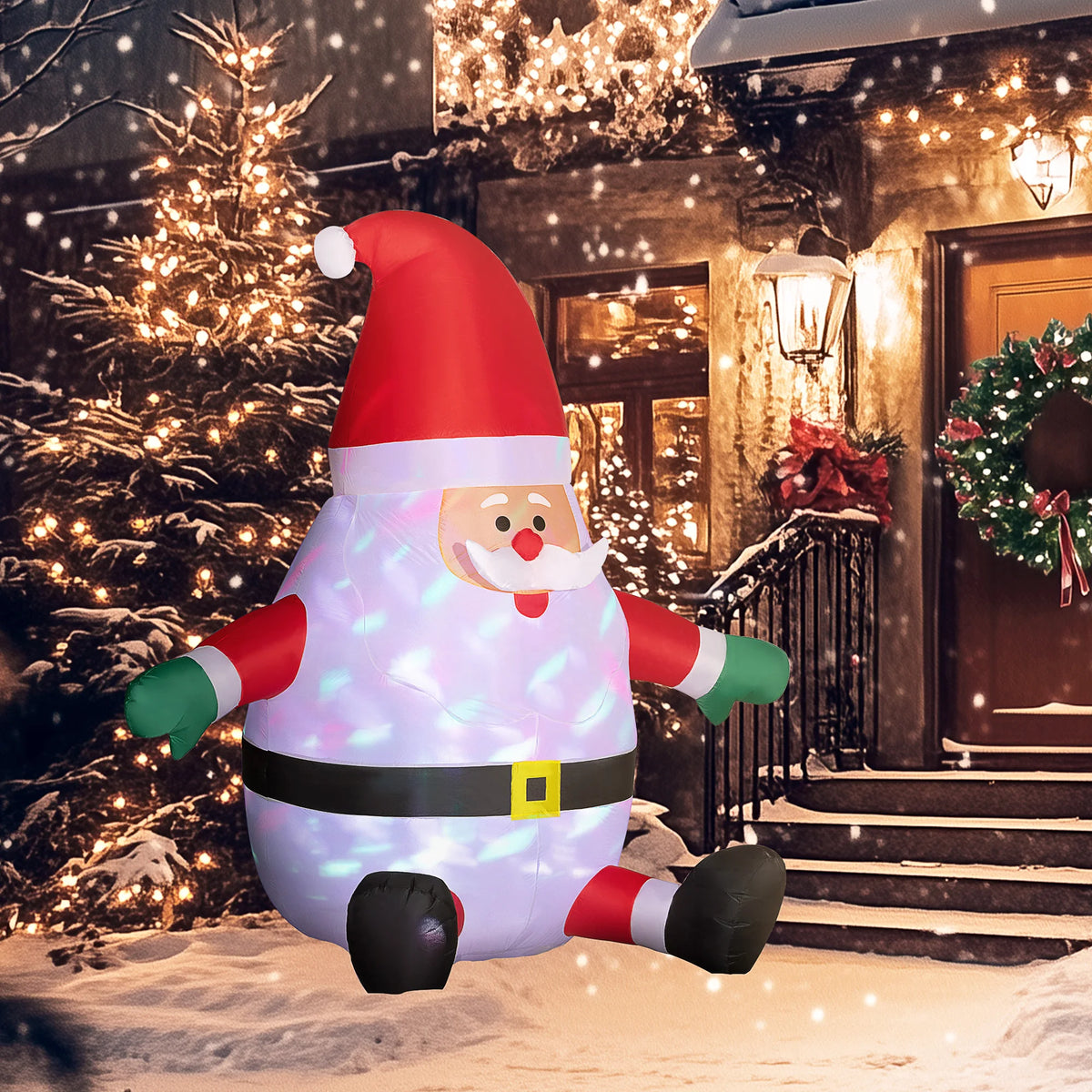 Outsunny Inflatable Christmas Santa Claus With Rotating Magic Ball Light