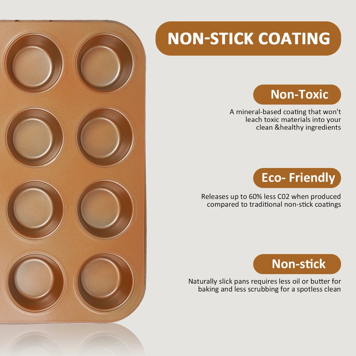 KOOMADE Nonstick Carbon Steel Bakeware Set for Baking