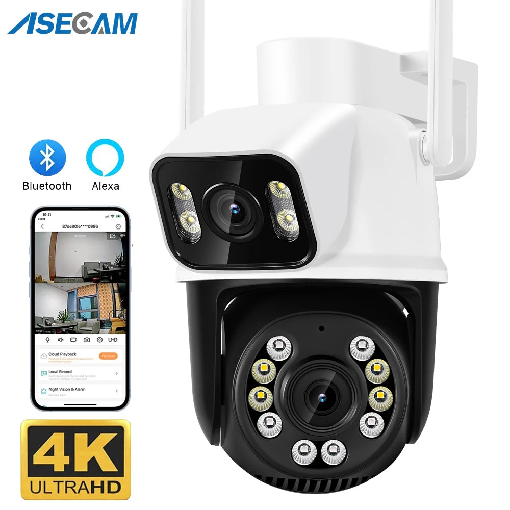 Asecam 8MP 4K WiFi PTZ Outdoor Surveillance Camera AI Tracking