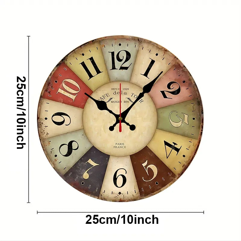 Silent Wooden Wall Clock for Living Room Home Decor