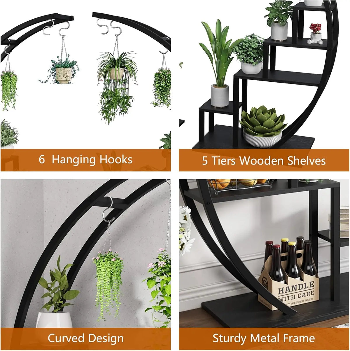 Twister.CK 5 Tier Metal Plant Stand For Home Garden Rack