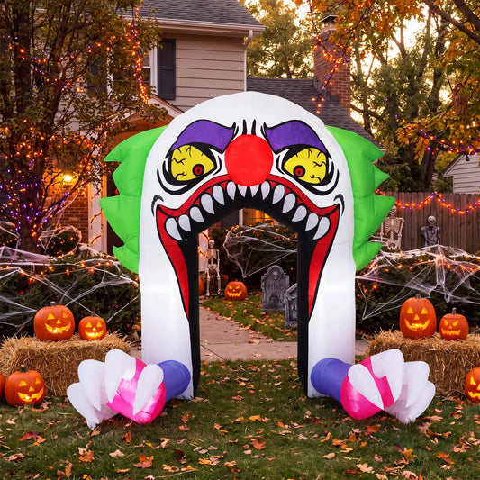 GAOMON Halloween Inflatable Clown Arch With LED Lights