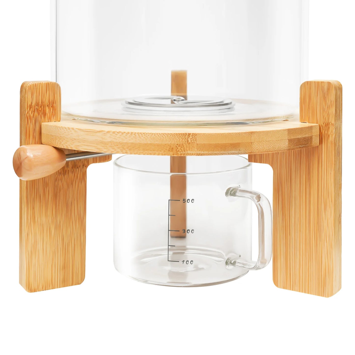 Glass Cereal Dispenser And Storage Container With Measuring Mug