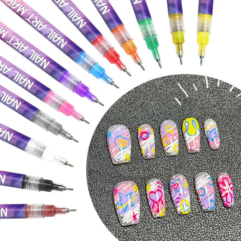Nail Art Marker Set Acrylic Paint Pens For Nail Art