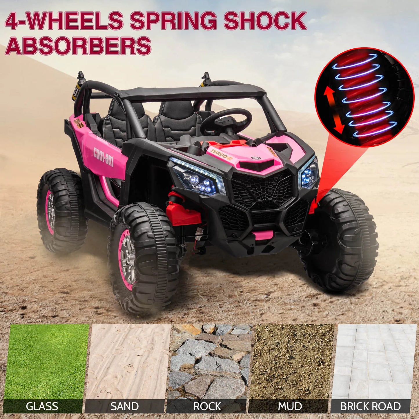 HiMISS TwentyFourVolt FourWheelDrive Ride On UTV For Kids With Remote