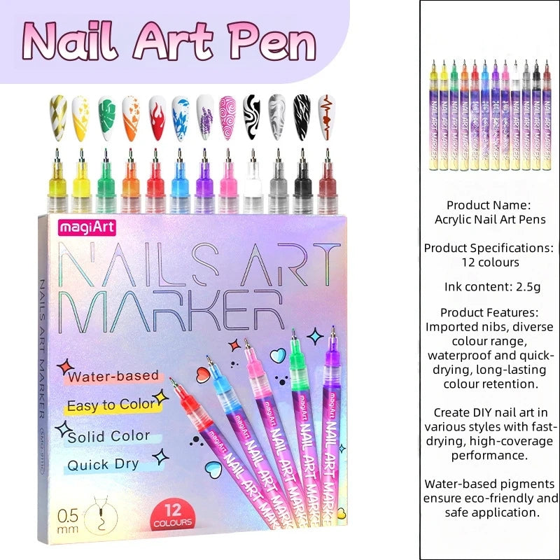 Nail Art Marker Set Acrylic Paint Pens For Nail Art