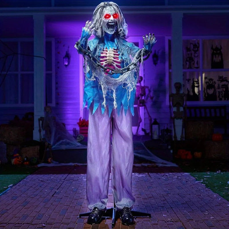 Joyfy Animatronic Zombie Halloween Decor With Light Up Eyes