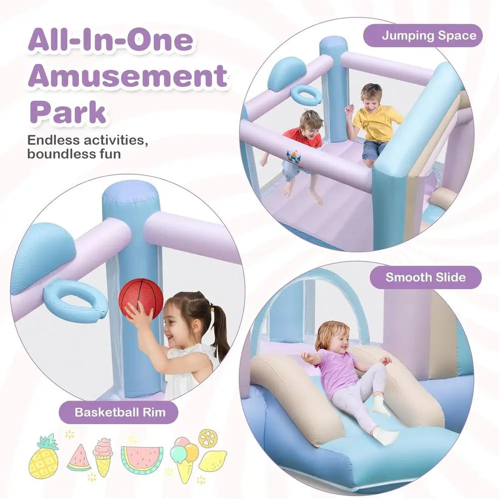 OLOEY Bounce House Toddler Play Area With Slide And Jump