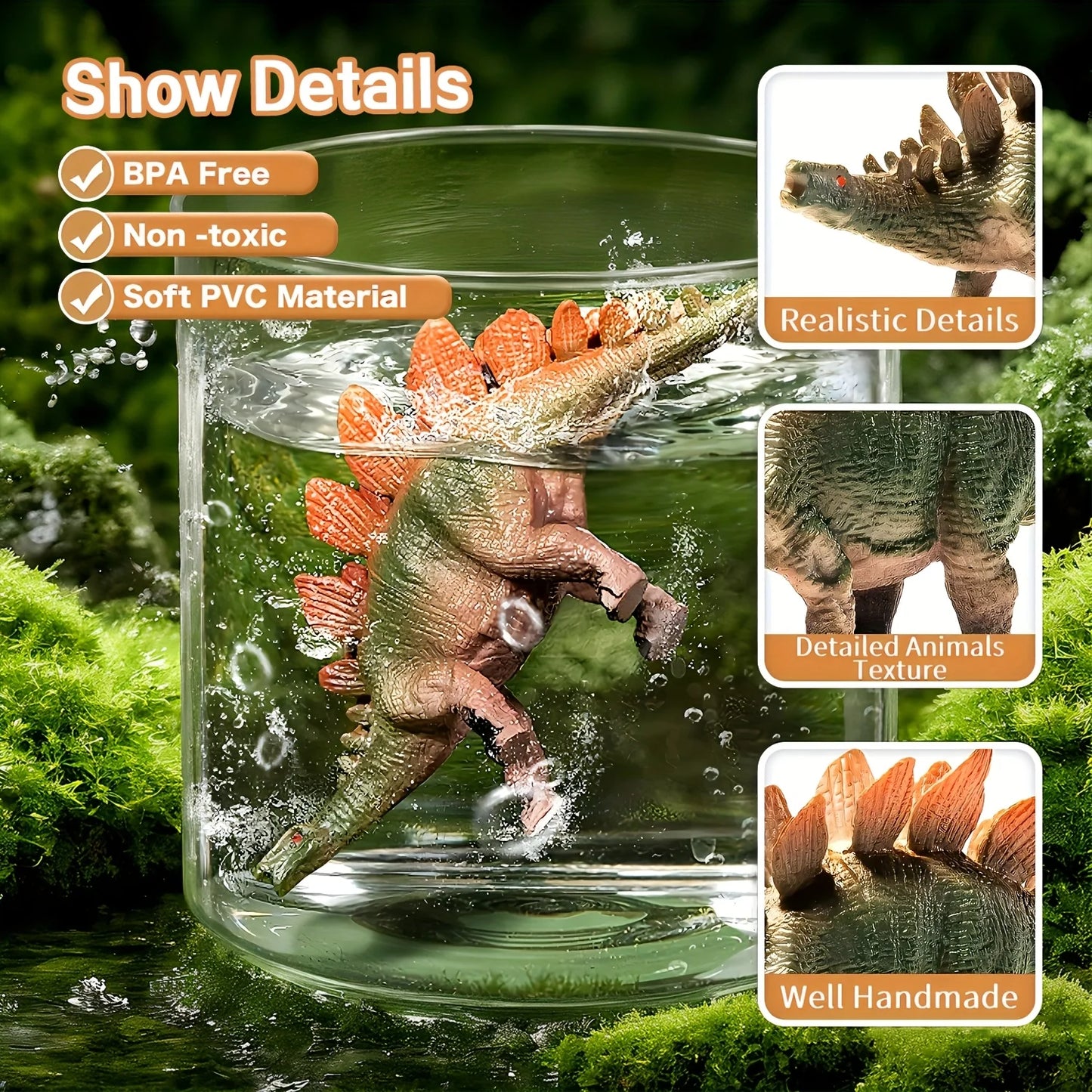 47 Pieces Dinosaur Toys Set Realistic Jurassic Models With Egg Tree Fence