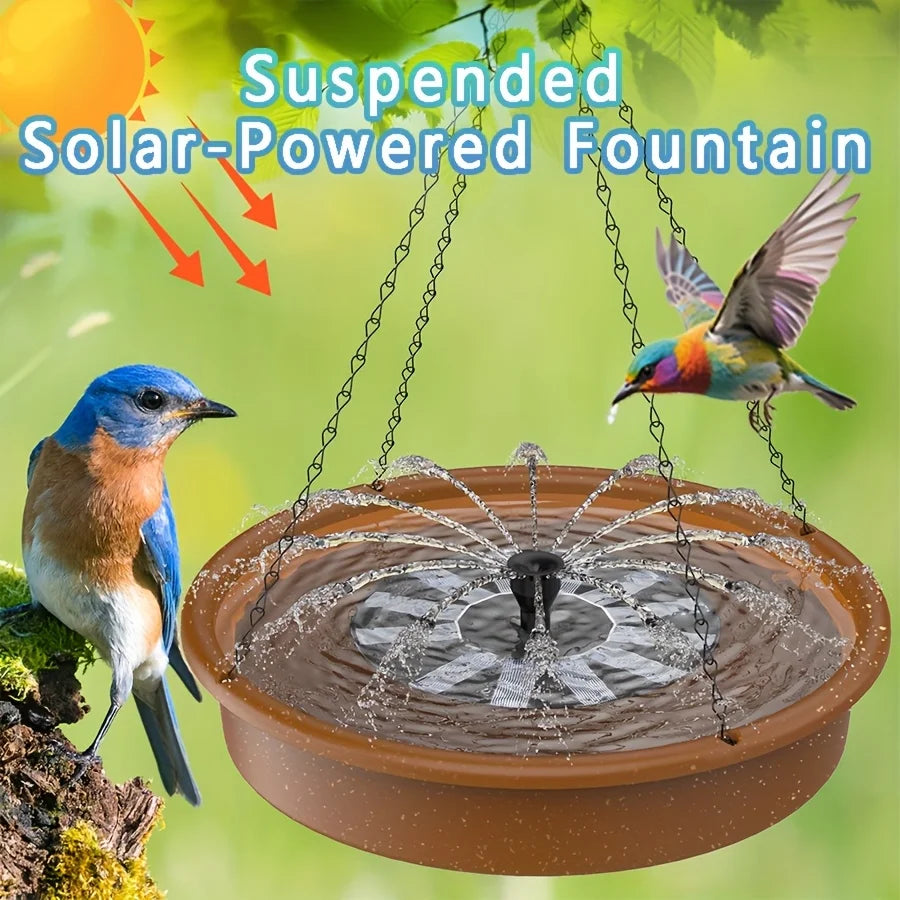 Solar Powered Water Pump Fountain With Multi Pattern Nozzles IPX8