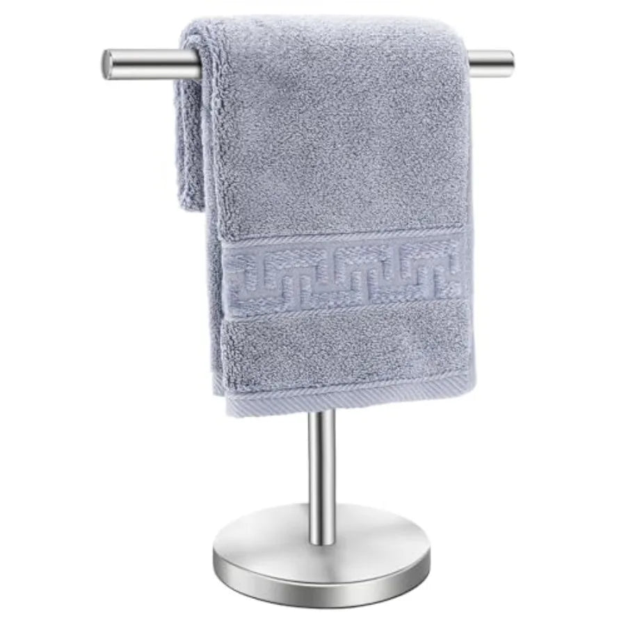 T Shape Stainless Steel Bath Towel Holder Stand Matte Finish