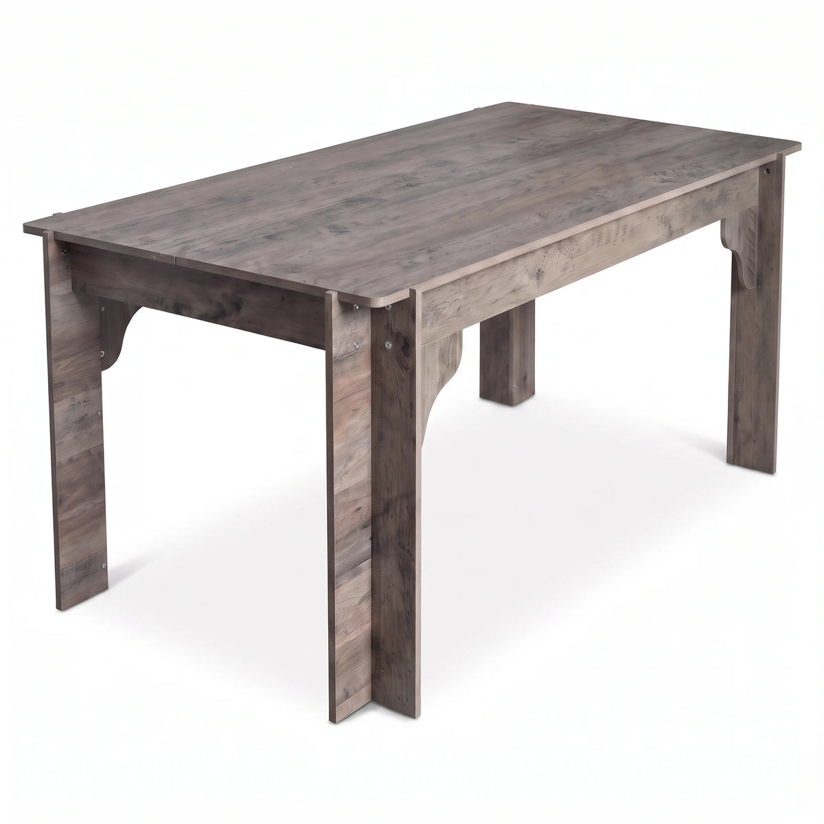 Modern Farmhouse Wooden Dining Table With Storage Drawers Shelves