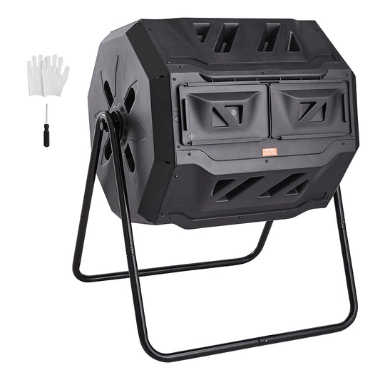 SucceBuy Dual Chamber Compost Bin Tumbler BPA Free