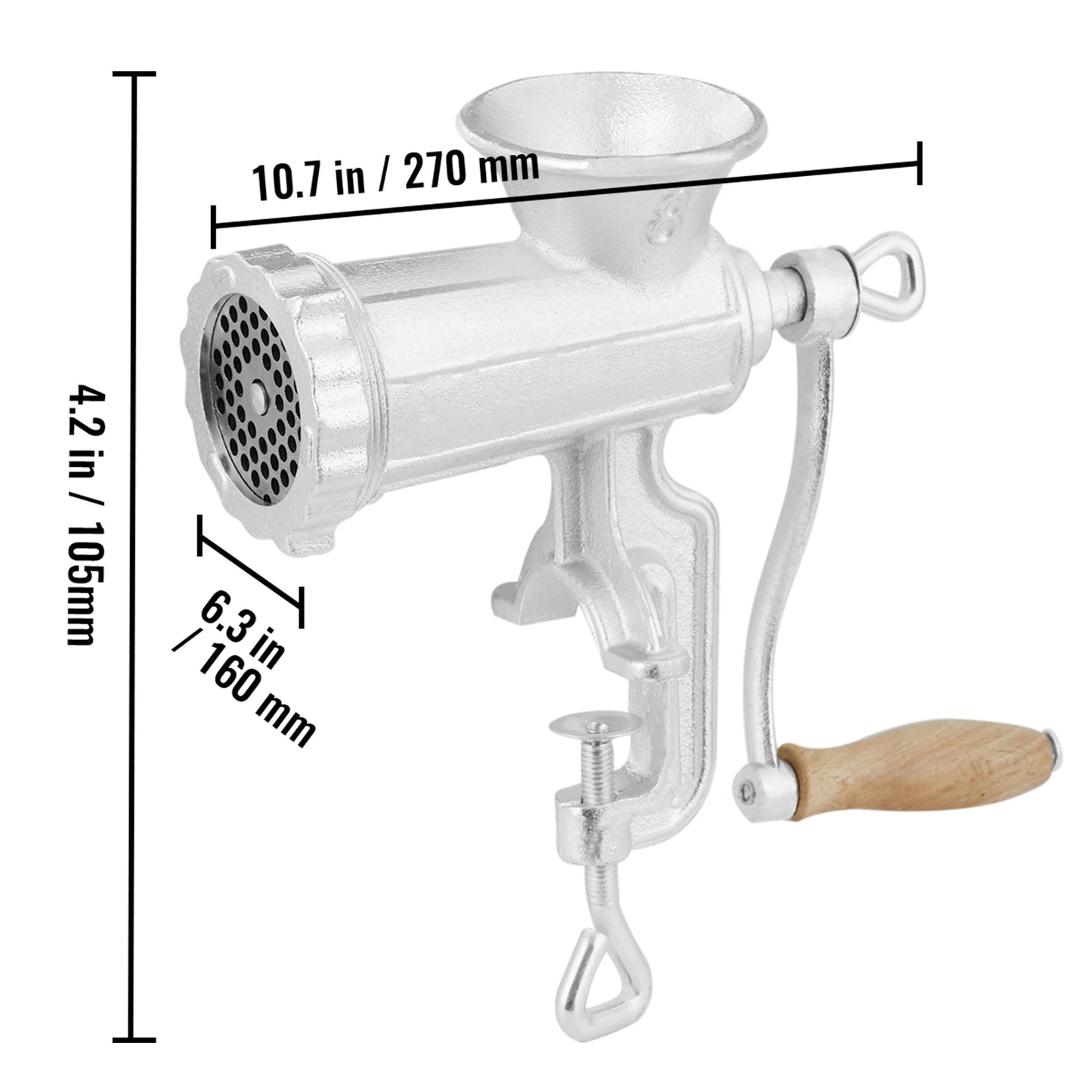 Succebuy Manual Meat Grinder Heavy Duty Cast Iron Table Clamp
