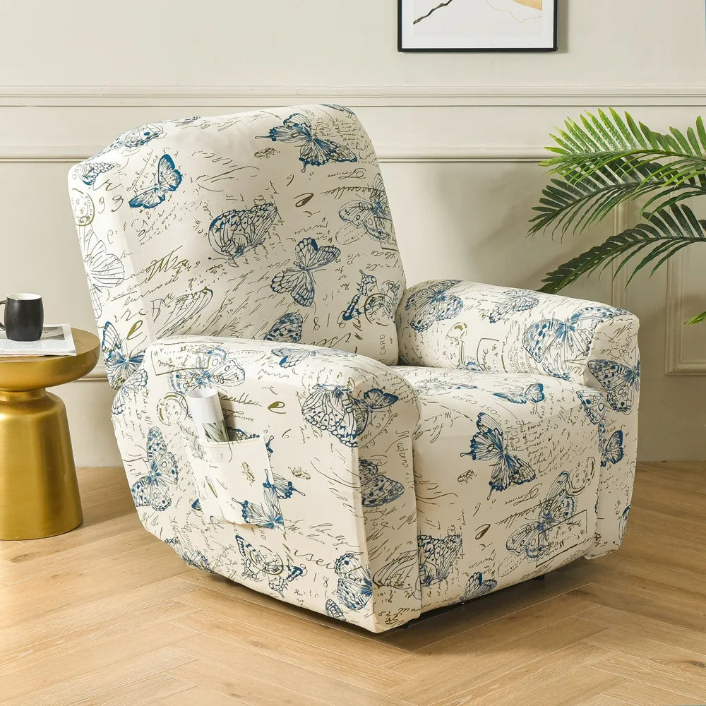 All-Inclusive Recliner Slipcover With Pockets 4-Piece