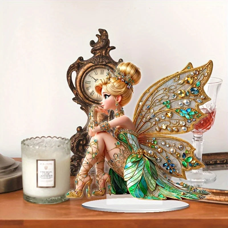 Flower Fairy Elf Acrylic Ornament For Bedroom Living Room Decor
