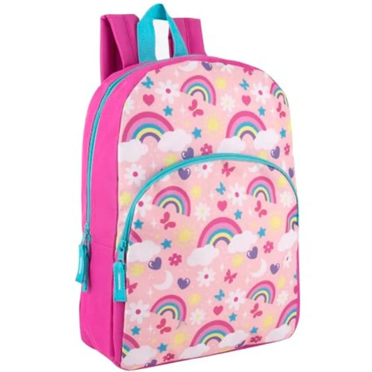 Unisex Nylon School Backpack With Adjustable Padded Straps