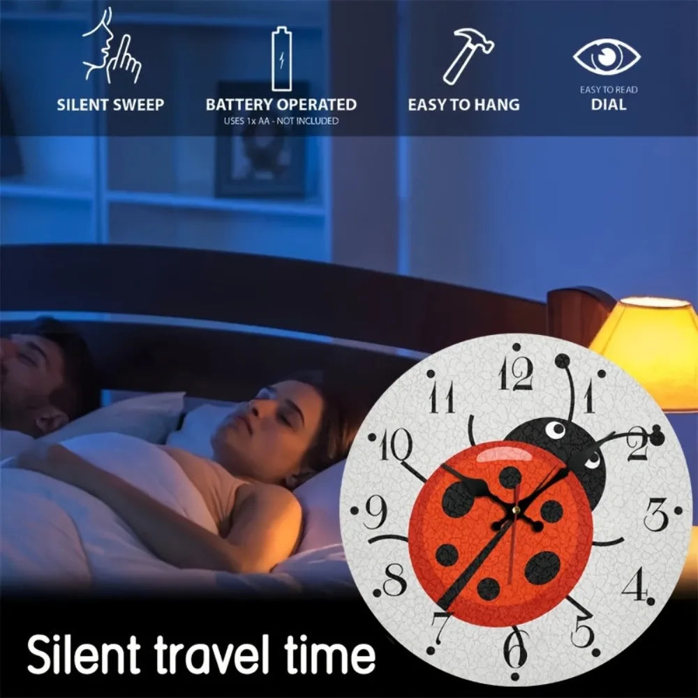 XMSJ Silent Wall Clock Decorative Round Home Living Room Decor