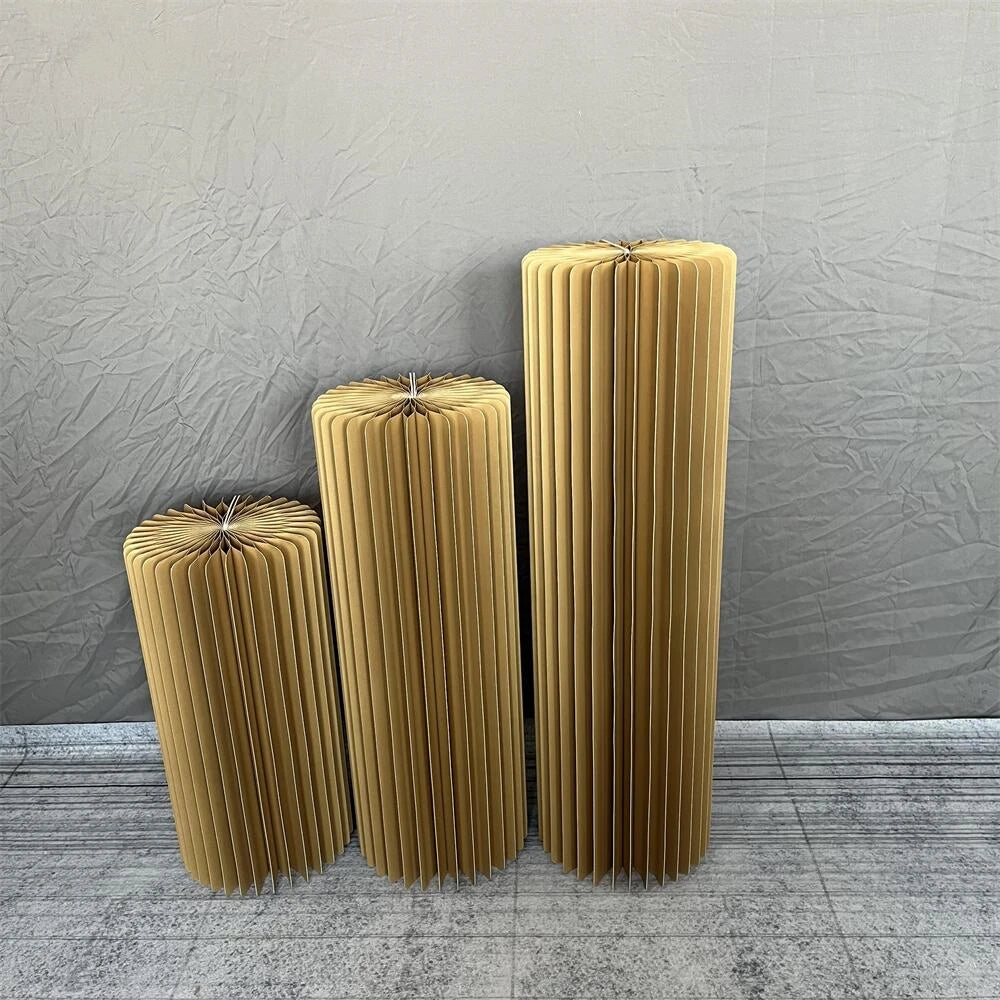 Cylindrical Paper Folding Wedding Flower Ornament Origami Decor For Shop Window