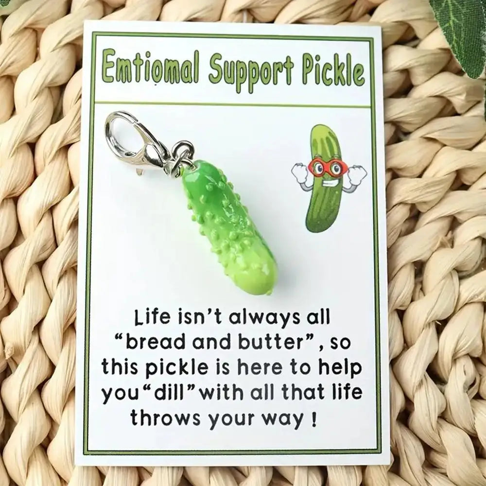 Cucumber Shaped Food Keychain Cute Vegetable Pendant