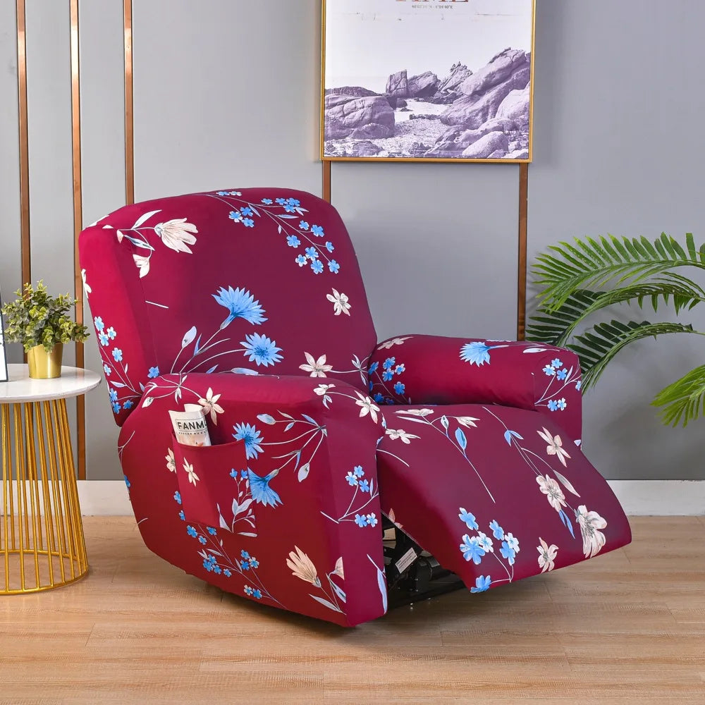 All-Inclusive Recliner Slipcover With Pockets 4-Piece