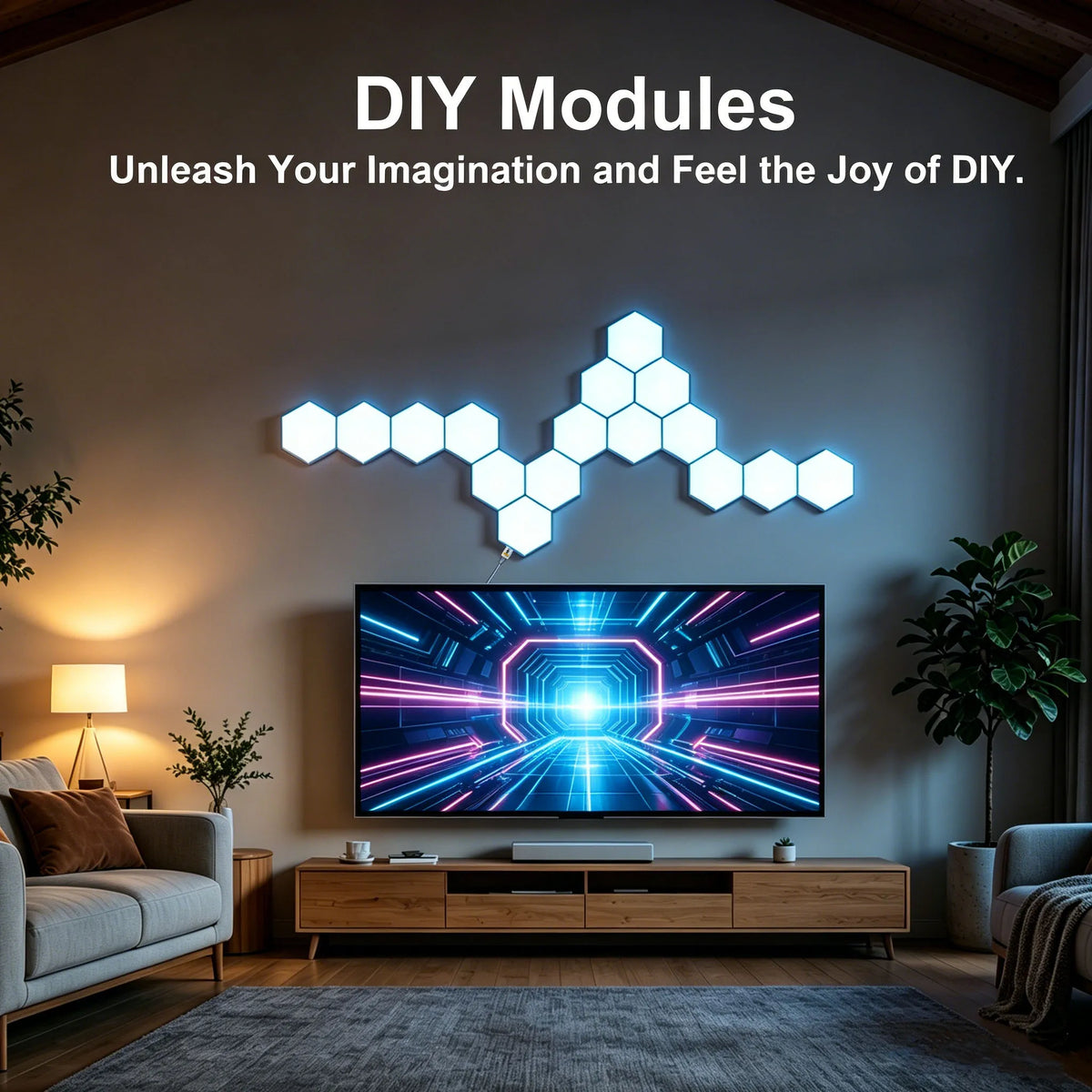 Fivemi Modular Hexagon LED Wall Lights With Touch Control