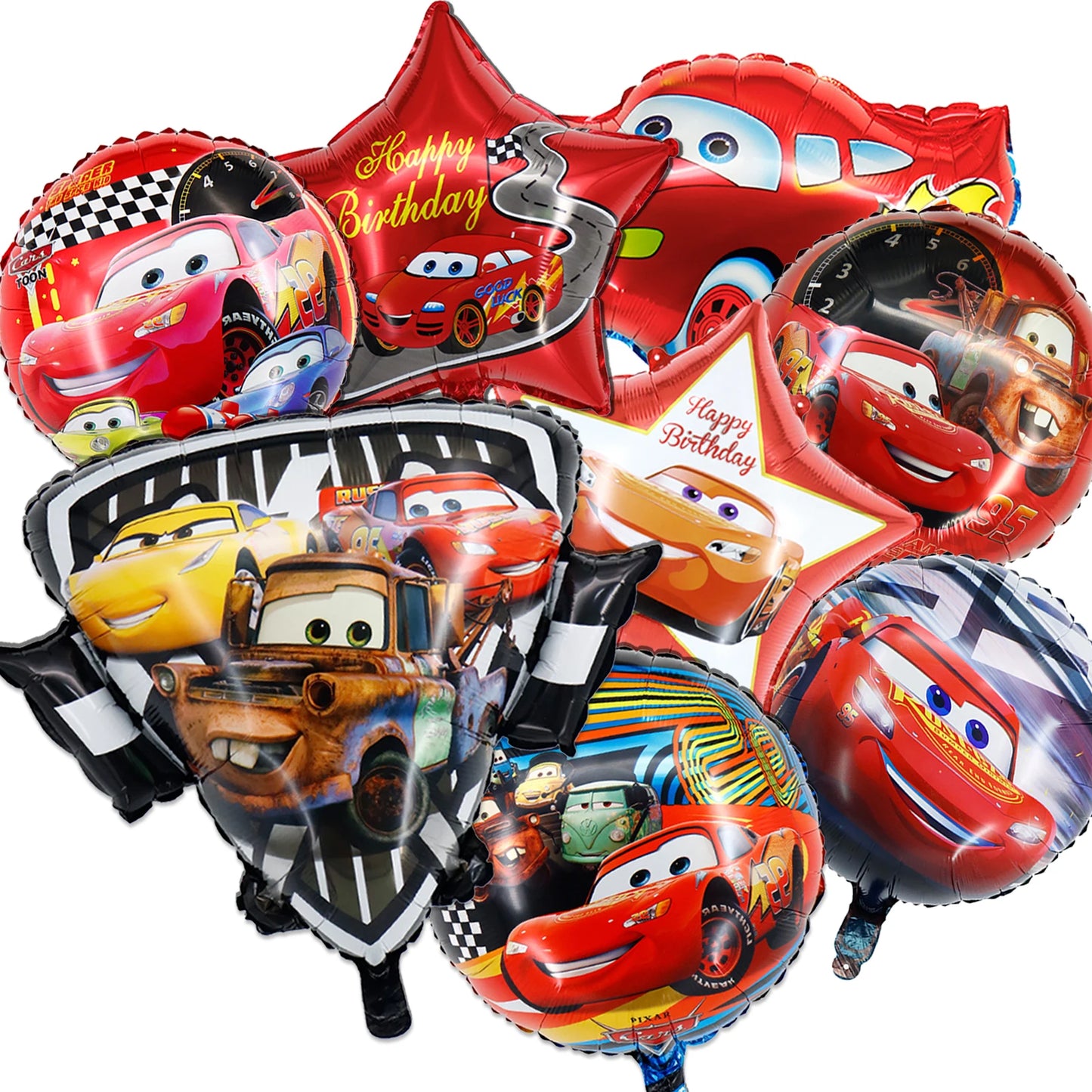Disney Cartoon Car Decoration Balloons 8Pc Foil Car Theme Party