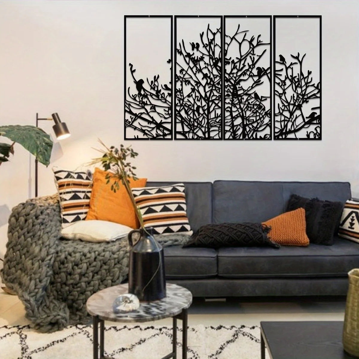Modern Metal Tree of Life Wall Art Minimalist Home Decor