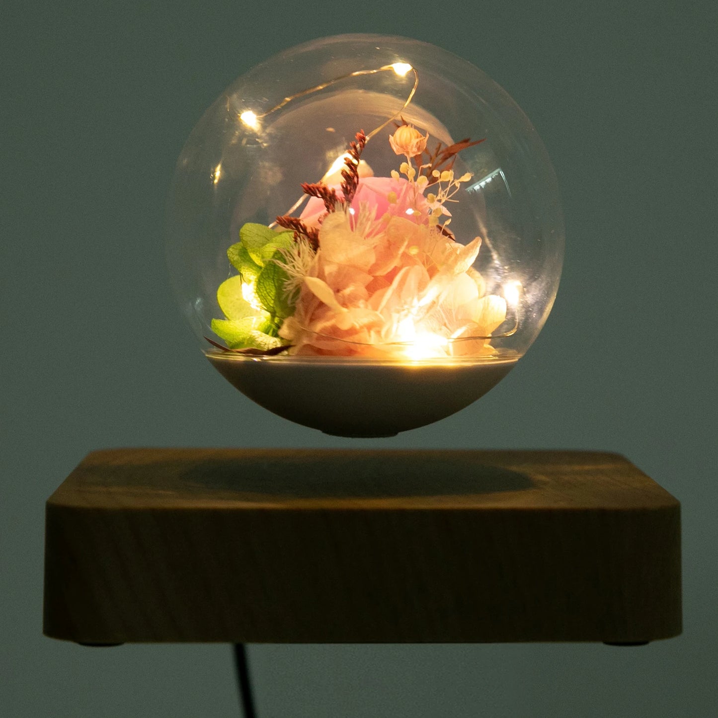 Bymaocar Magnetic Levitation Floating Flower Lamp Led Night Light