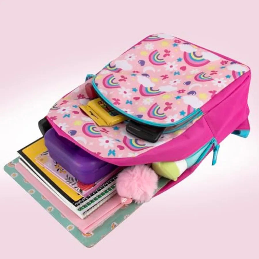 Unisex Nylon School Backpack With Adjustable Padded Straps