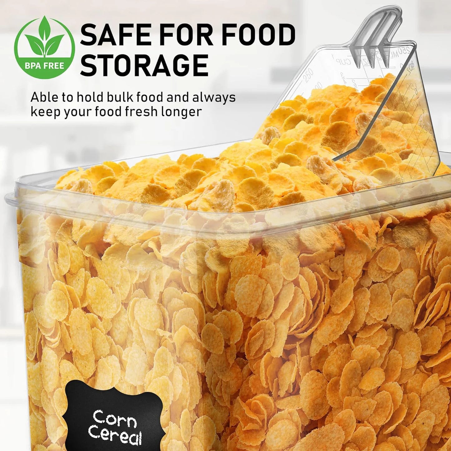 Two Pack Airtight Food Storage Containers For Cereal Flour Pantry