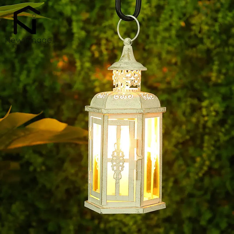 Outdoor Garden Candle Holder Lantern Hanging For Christmas Tabletop Decor